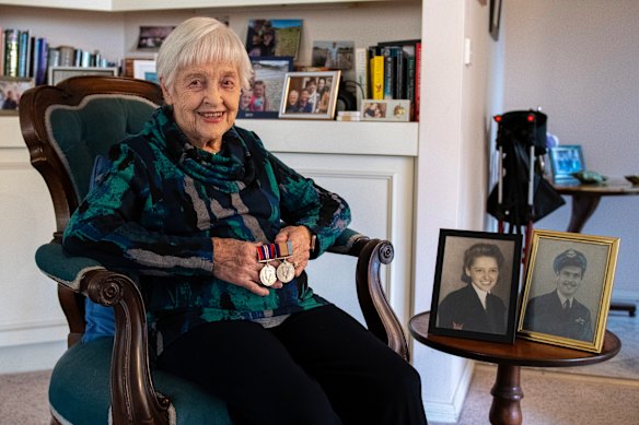 Gwenda Garde (nee Moulton), now aged 102, at home in Orange, served in the Women’s Royal Australian Naval Service.