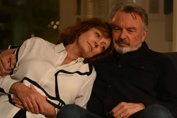 Sam Neill with Susan Sarandon in Blackbird. Euthanasia should, he says, “be considered a human right”.