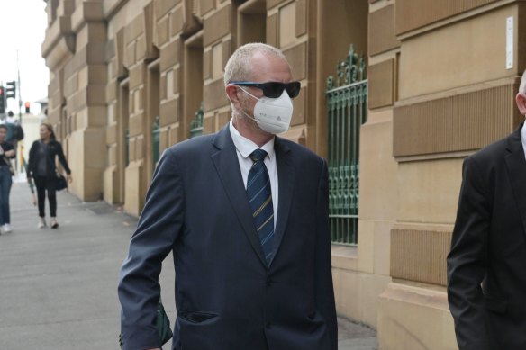 Detective Sergeant Steve Morgan outside the LGBTIQ hate crimes inquiry in February.