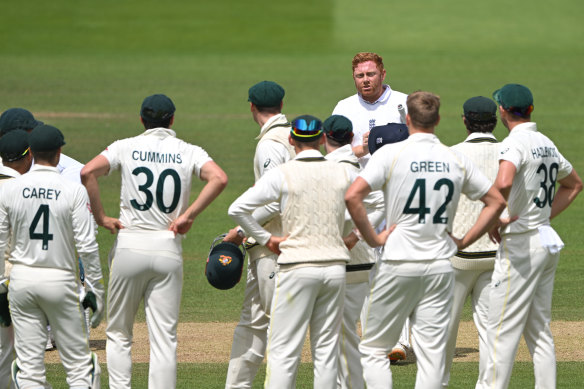 Jonny Bairstow remonstrates with the Australians after being dismissed at Lord’s.