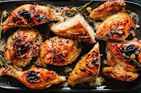 Adam Liaw's easy roast chicken with butter and thyme.