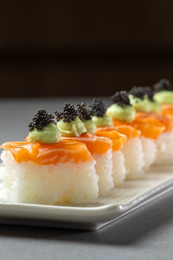 Salmon sushi.