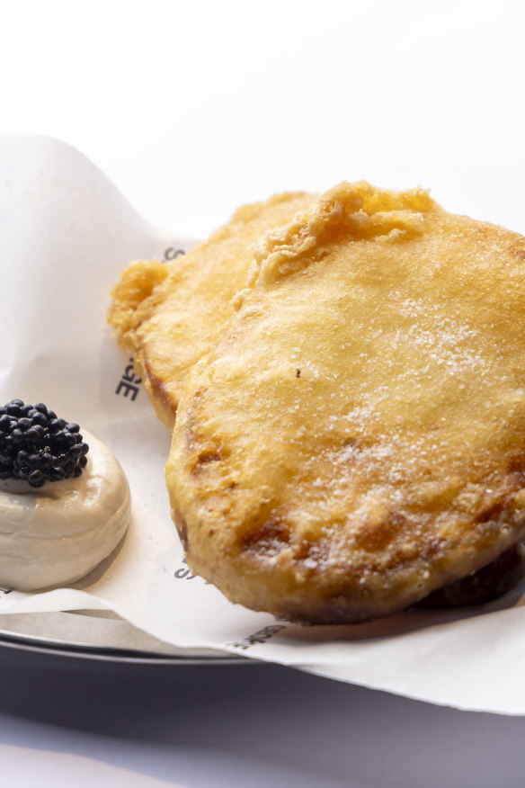 Potato cake with whipped cod roe and avruga.