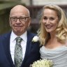 Rupert Murdoch and Jerry Hall at their wedding ceremony in London in 2016.