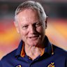 BRISBANE, AUSTRALIA - MAY 30: Wallabies Head Coach Joe Schmidt speaks to the media during a Rugby Australia media opportunity  at Suncorp Stadium on May 30, 2025 in Brisbane, Australia. (Photo by Chris Hyde/Getty Images for Rugby Australia)