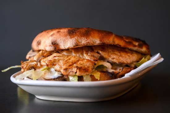 Rooster Bar’s chicken fillet sandwich.