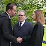 Marc Levy greets British Prime Minister Sir Keir Starmer and wife Victoria at the scene of the attack near the Heaton Park Hebrew Congregation Synagogue.