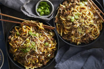 Mongolian beef noodles is a satisfying meal in a pan.