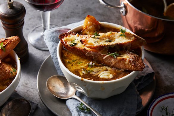 Adam Liaw’s French onion soup.