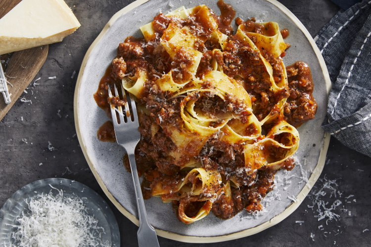 Serve this sausage ragu with pappardelle.