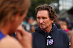 In the running: James Hird is currently director of coaching at Port Melbourne but has made no secret of his desire to once again coach the Bombers.