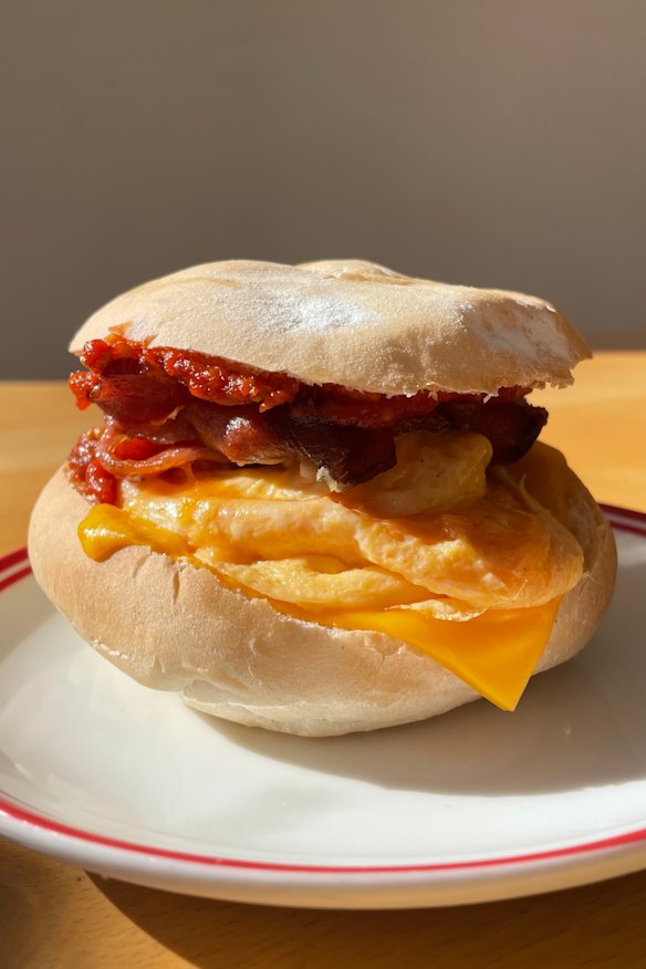 Bacon and egg roll.