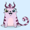 An example of a CryptoKitty with some rare traits.