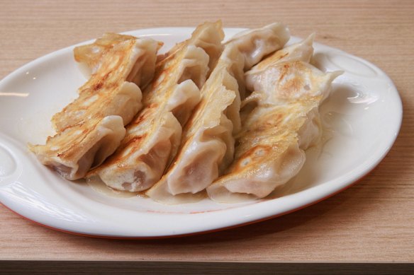 Pot-stickers (or guotie) filled with beef and onion.