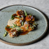Lamb sweetbread with macadamia, saltbush, and rosemary flower at Omnia.