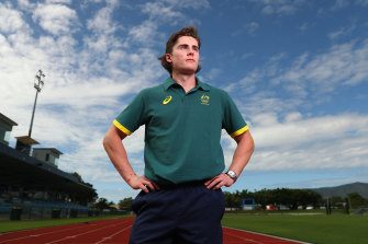 Sprinter Rohan Browning preparing for Tokyo at an Athletics Australia training camp in Cairns on Friday.