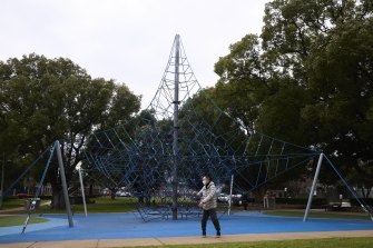 A man practices Tai Chi in Campsie. 