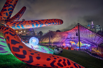 Inflatable monsters wait for human company at The Wilds, part of Rising festival.