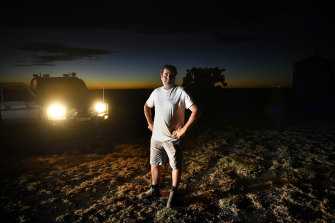 Jason Hogland on his property, several kilometres from Coonamble. 