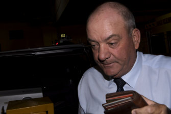 Daryl Maguire arrives at the ICAC this morning.