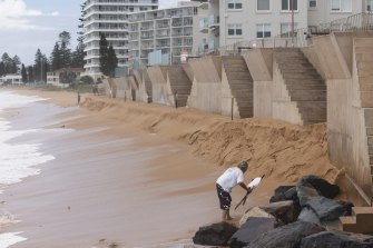 The Collaroy sea wall was hit by a strong swell in January. 