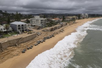 The construction of the new Collaroy seawall.