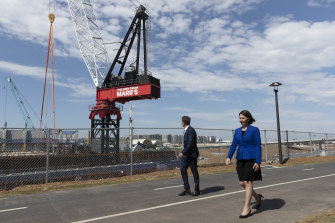 Premier Gladys Berejiklian and Transport Minister Andrew Constance at the St Peters interchange earlier this month.