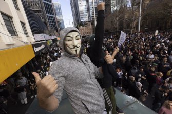 Anti-lockdown protesters in Sydney last weekend.