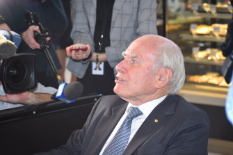 Former Prime Minister John Howard on the campaign trail in Perth.