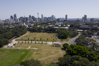 Grass fields at the northern end of Moore Park have long been used for parking during events.