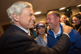 Federal Treasurer Josh Friedenberg with party mediator Michael Kroger.