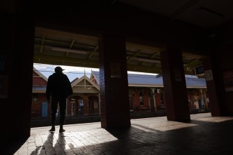 Fairfield train station in Sydneyâ€™s west on Saturday.