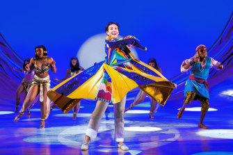Jac Yarrow as Joseph in Joseph and the Amazing Technicolor Dreamcoat at The London Palladium in 2021.