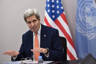 John Kerry, here at COP21 in 2015, is back for COP26. 