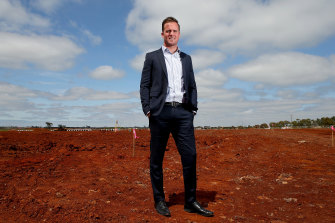 Former Essendon player Andrew Welsh, the founder and managing director of Wel.Co, at Thornhill Park in 2016 before it was built.