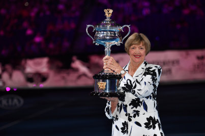 Tennis champion Margaret Court at the Australian Open last year.