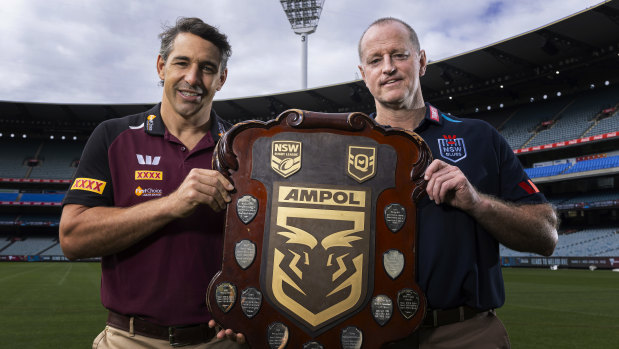 Maroons coach Billy Slater and Blues counterpart Michael Maguire.