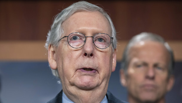 Republican Senate leader Mitch McConnell, who has delighted in blocking Democratic bills, voted for
$US1 trillion bill.