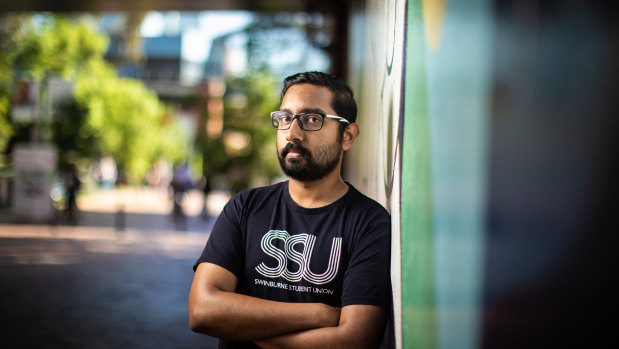 Swinburne University student Nidzam Hussain, from Malaysia, says the poverty crisis facing international students in the electorate of Hawthorn is extreme.