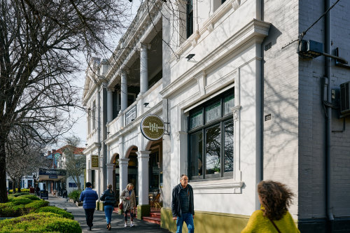 The pub was built in 1912 and features pressed tin ceilings and fireplaces.