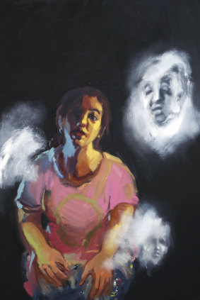 Wendy Sharpe’s “Self-portrait with Three Ghosts”.
