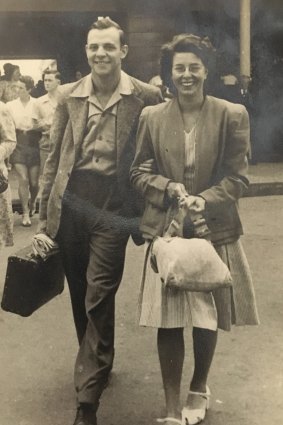 Kevin and Maria Divola at Manly Wharf in the early days of their marriage.