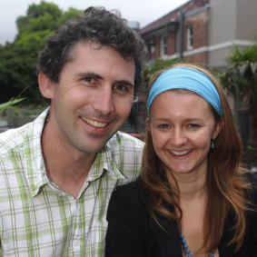 Justin Yerbury with his wife Rachel in 2008. 