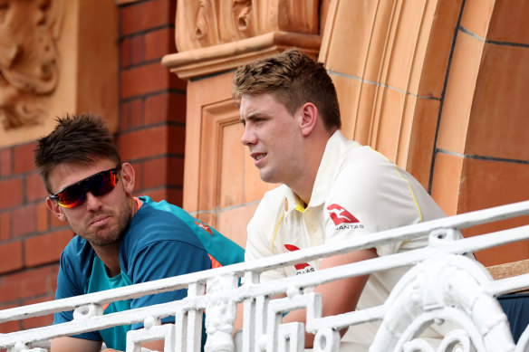 Mitchell Marsh (left) will take the place of Cameron Green if the all-rounder isn’t passed fit to play at Headingley.