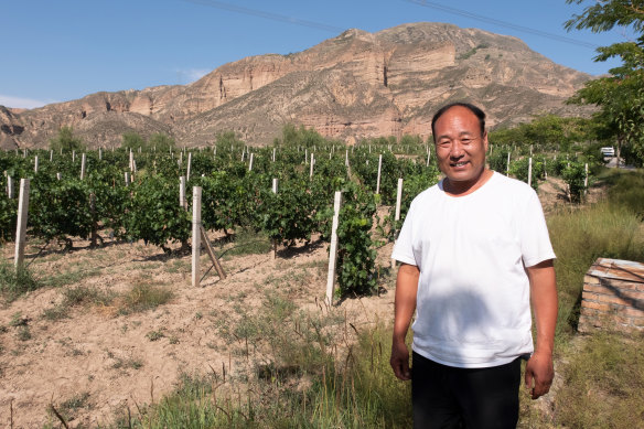 Ma Chaoxiang, 47-year-old villager who works for the Baojialong Winery.