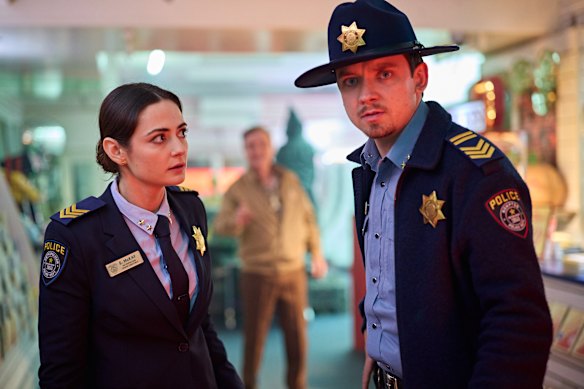 Megan Smart and Asa Butterfield star in Stan’s new horror-comedy Gnomes.