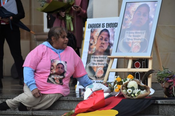 A candlelit vigil was held on Tuesday last week at Parliament House for Bedford mum Tiffany Woodley, who was allegedly murdered by her ex-partner on August 7.