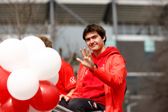 Logan McDonald at the traditional AFL grand final parade.