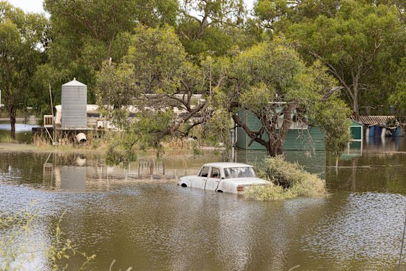 Flooding in Menindee, 2022.