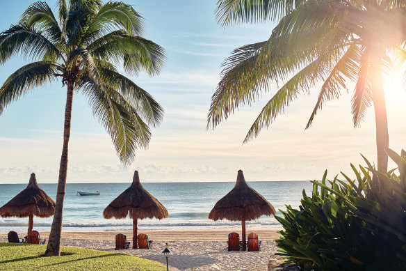 Absolute beachfront: views of the Caribbean coast.